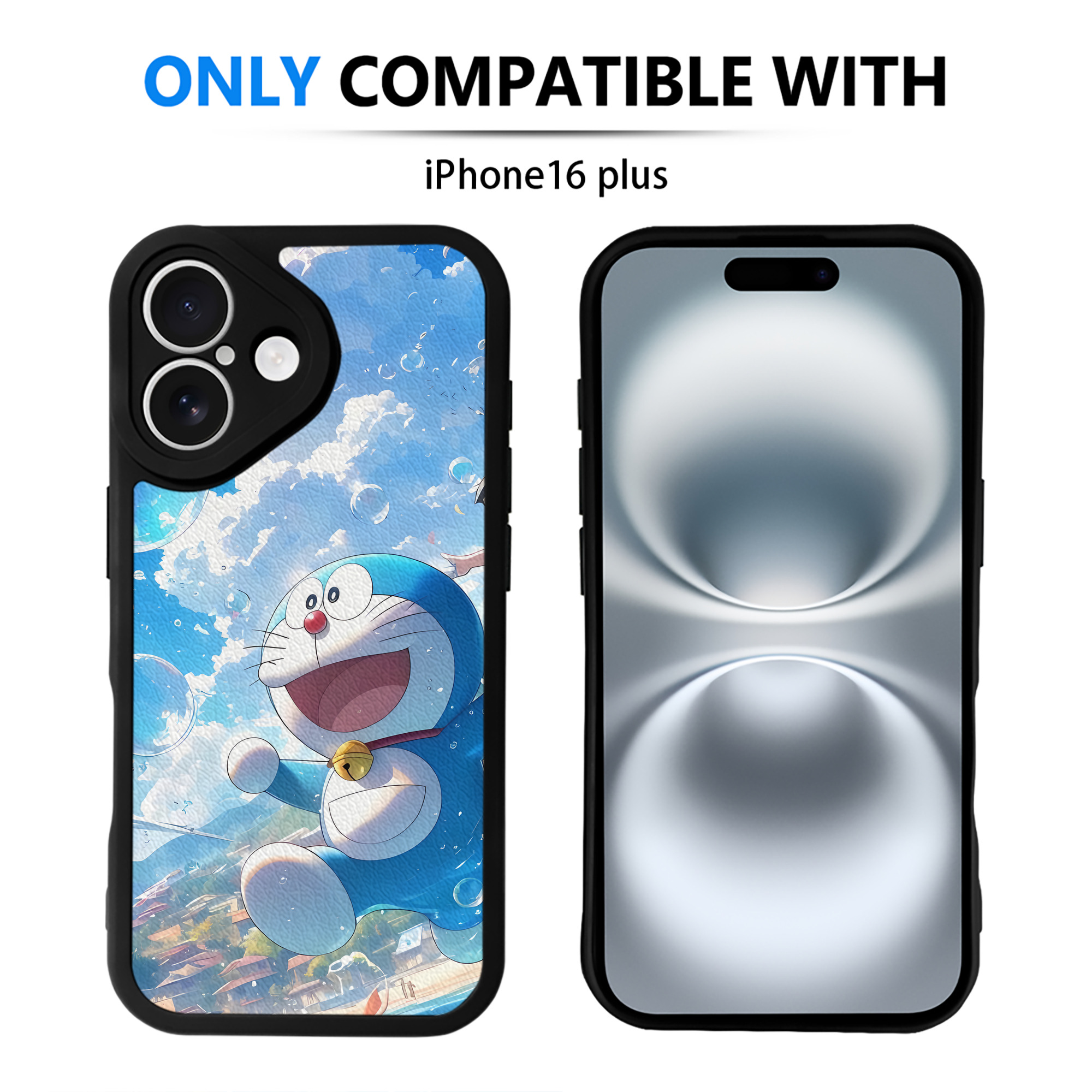 （画像用） ドラえもん Doraemon 【iPhone 16シリーズ対応】シリコンスマホケース（レザー調） 材質：シリコン